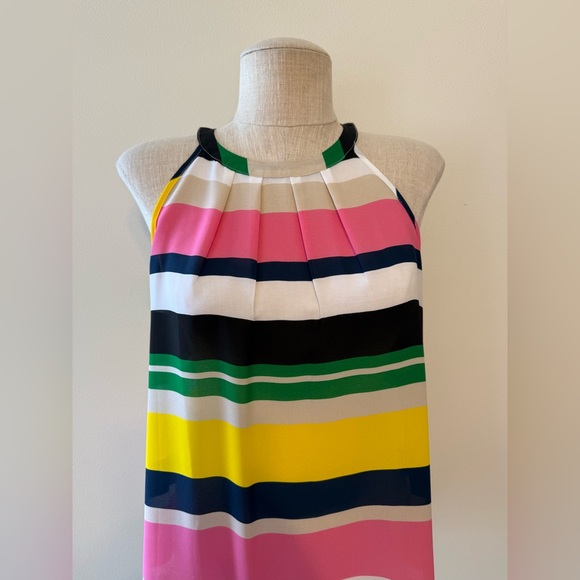 Violet + Claire Multicolored Striped Halter Neck Sleeveless Blouse - Picture 2 of 6